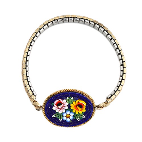 circular micro mosaic bracelet_ blue