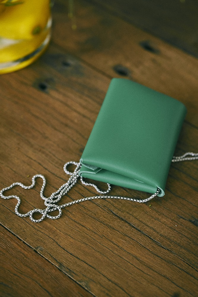 Origami wallet (straight chain)_Forest green